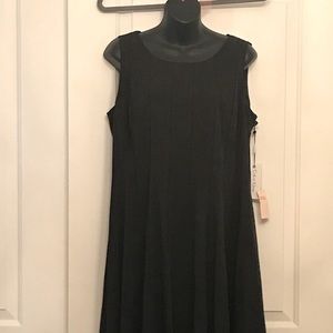 Calvin Klein Black A-Line Pleated Dress Size 14